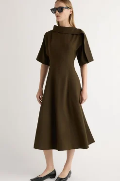 Hua Jia Addison Foldover Scarf-Neck Dress< Dresses