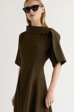 Hua Jia Addison Foldover Scarf-Neck Dress< Dresses