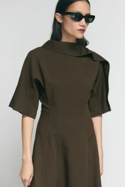 Hua Jia Addison Foldover Scarf-Neck Dress< Dresses