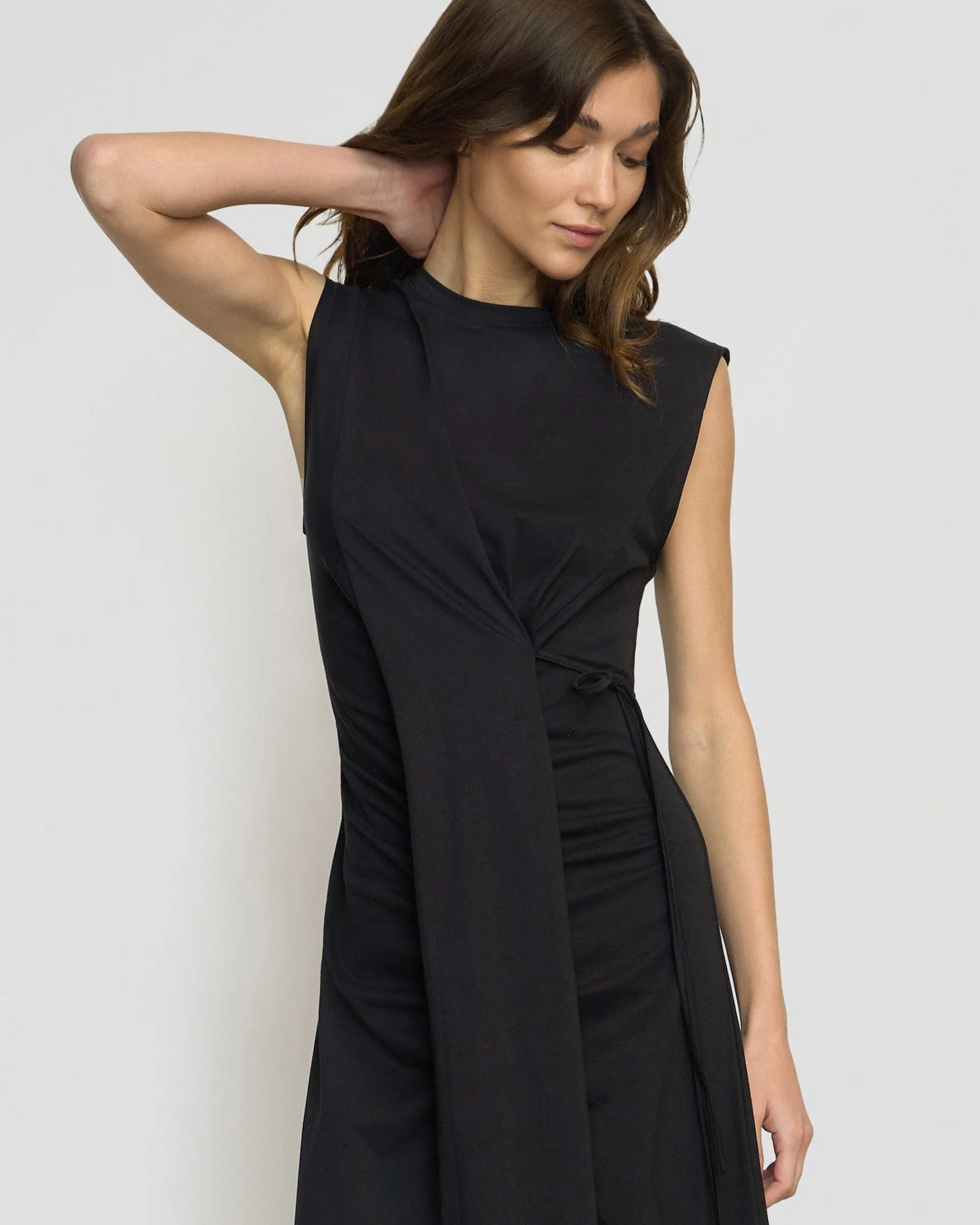 Asia Consultancy Co., Ltd Agnes Twist-Drape Jersey Dress< Dresses