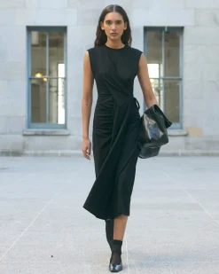 Asia Consultancy Co., Ltd Agnes Twist-Drape Jersey Dress< Dresses