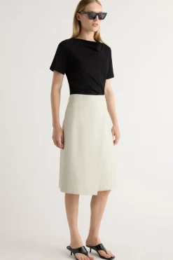 Hua Jia Alba Asymmetric Vegan Leather Skirt< Skirts