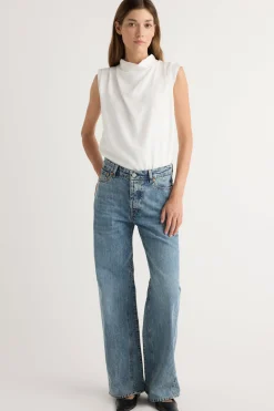 Hua Jia Allegra Gathered-Neck Sleeveless Blouse< Tops