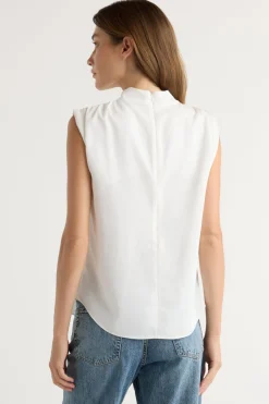 Hua Jia Allegra Gathered-Neck Sleeveless Blouse< Tops