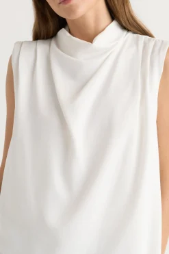 Hua Jia Allegra Gathered-Neck Sleeveless Blouse< Tops