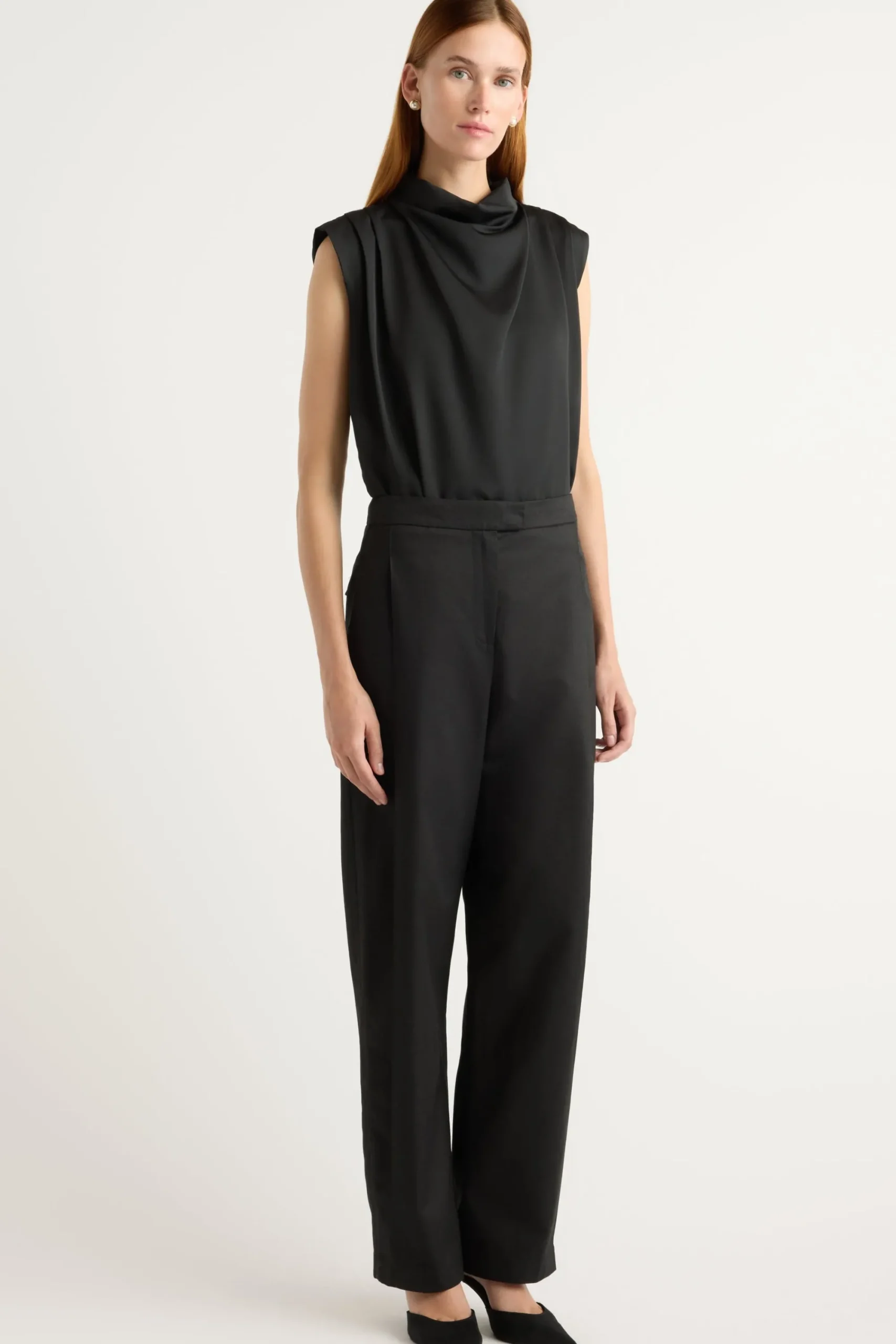 Hua Jia Allegra Gathered-Neck Sleeveless Blouse< Tops