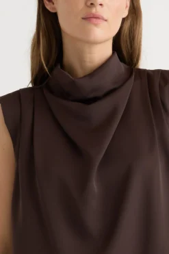 Hua Jia Allegra Gathered-Neck Sleeveless Blouse< Tops