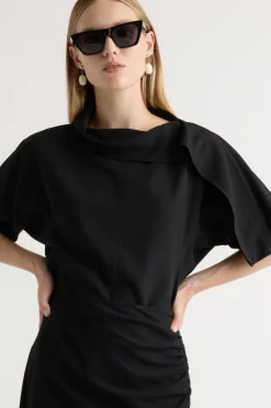 Hua Jia Allie Foldover Scarf-Neck Blouse< Tops