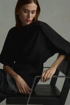 Hua Jia Allie Foldover Scarf-Neck Blouse< Tops