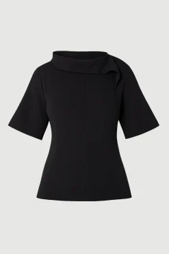 Hua Jia Allie Foldover Scarf-Neck Blouse< Tops