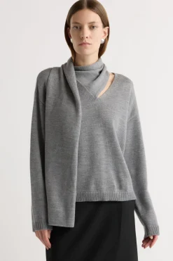 Brilliant Wise Corporation Limited Amanda Scarf-Neck Wool Sweater< Sweaters