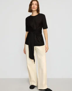 Hua Jia Aster Herringbone Denim Pant< Pants