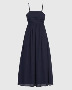 Fashion Apparels Aurora Ruched Organic Cotton Maxi Dress< Dresses