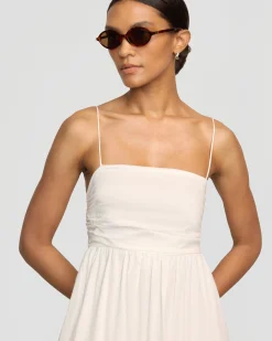 Fashion Apparels Aurora Ruched Organic Cotton Maxi Dress< Dresses