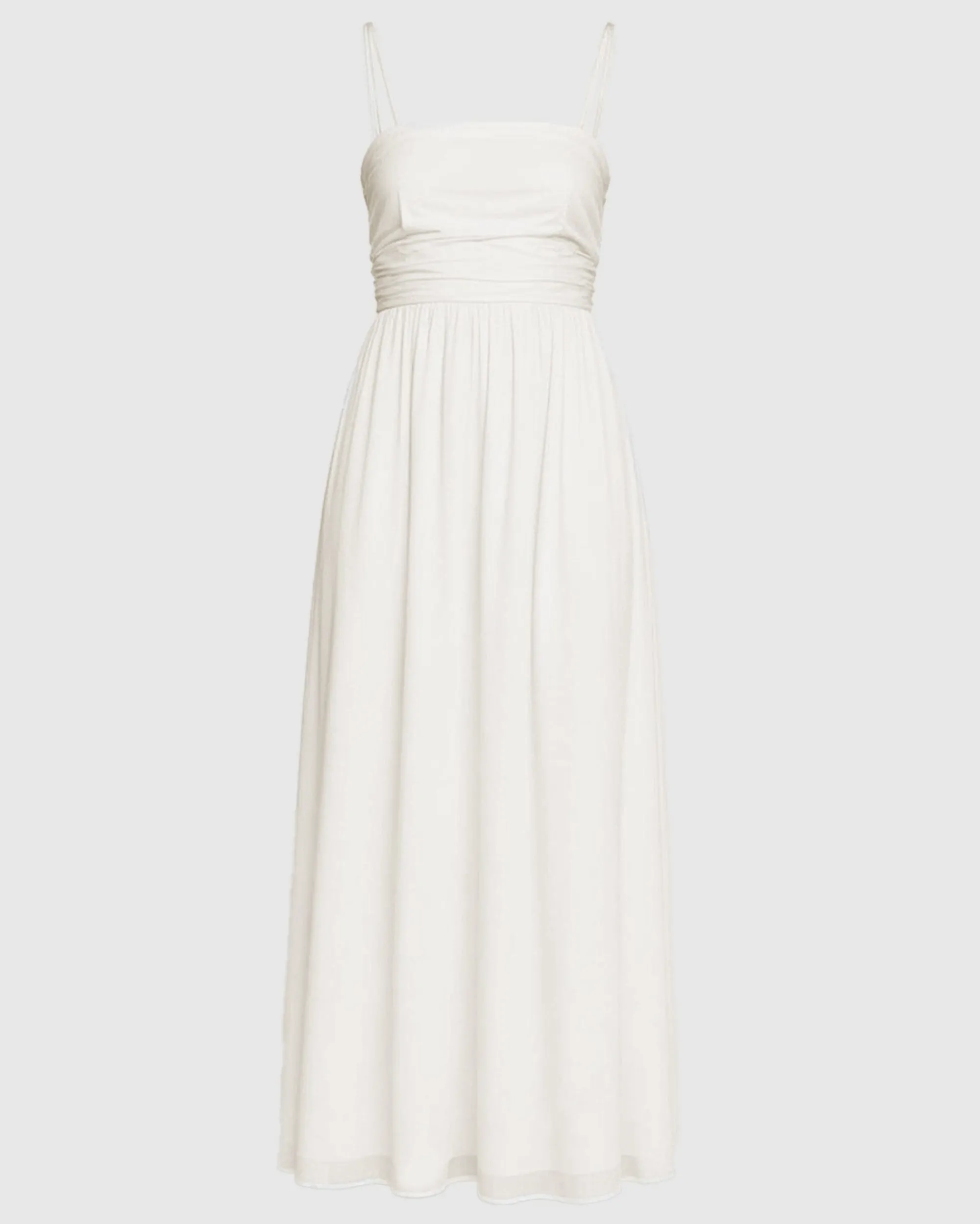 Fashion Apparels Aurora Ruched Organic Cotton Maxi Dress< Dresses