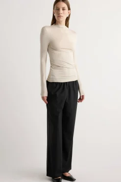 Lever Style LLC Ava Mock-Neck Long-Sleeve Tee< Tees|Tops