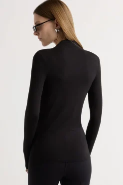 Lever Style LLC Ava Mock-Neck Long-Sleeve Tee< Tees|Tops