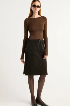 Hua Jia Bellamy Corduroy Tie-Waist Skirt< Skirts