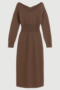 Brilliant Wise Corporation Limited Bora Off-Shoulder V-Neck Sweater Dress< Dresses