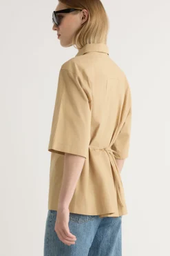 Hua Jia Calliope Cinch-Waist Tie-Back Shirt< Tops