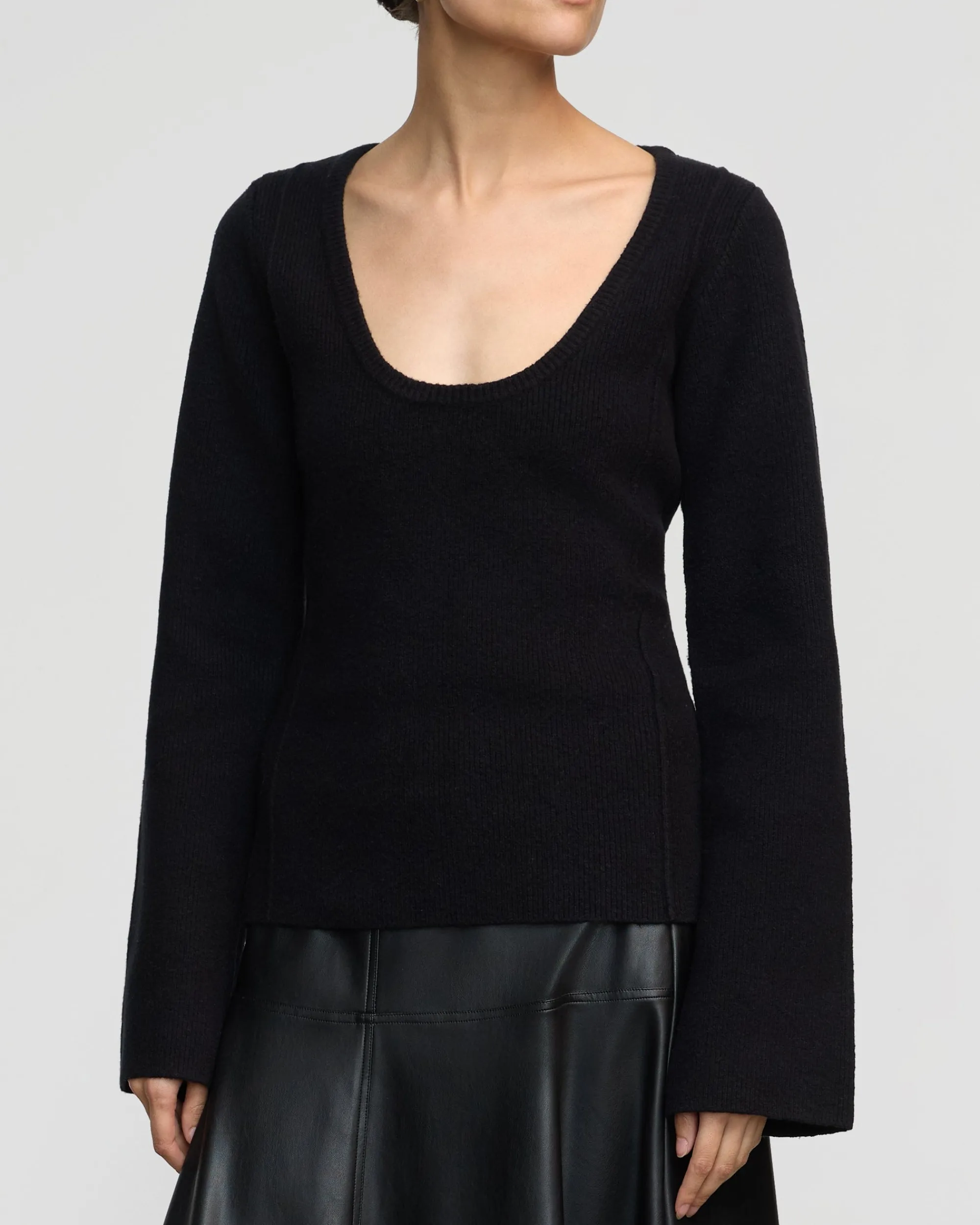 Brilliant Wise Corporation Limited Camilla Seam-Detail Scoop-Neck Sweater< Sweaters|Tops