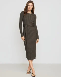 Brilliant Wise Corporation Limited Carmen Tie-Front Ribbed Dress< Dresses
