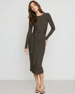 Brilliant Wise Corporation Limited Carmen Tie-Front Ribbed Dress< Dresses