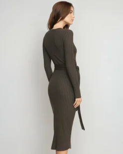 Brilliant Wise Corporation Limited Carmen Tie-Front Ribbed Dress< Dresses