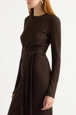 Brilliant Wise Corporation Limited Carmen Tie-Front Ribbed Dress< Dresses