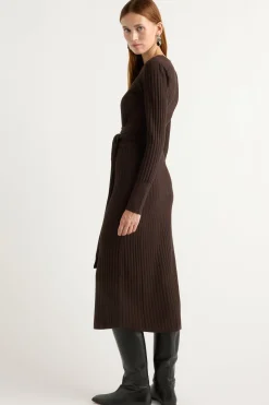Brilliant Wise Corporation Limited Carmen Tie-Front Ribbed Dress< Dresses