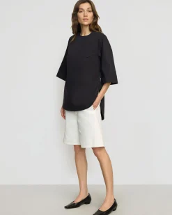 Hua Jia Catie Side-Zip Oversized Tulip-Hem Top< Tops