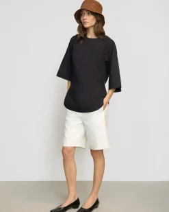 Hua Jia Catie Side-Zip Oversized Tulip-Hem Top< Tops