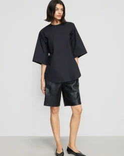 Hua Jia Catie Side-Zip Oversized Tulip-Hem Top< Tops