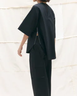 Hua Jia Catie Side-Zip Oversized Tulip-Hem Top< Tops