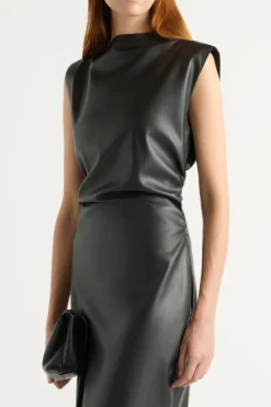 Hua Jia Channing Vegan Leather Dress< Dresses