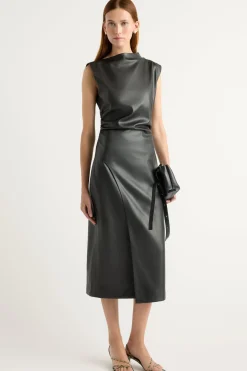 Hua Jia Channing Vegan Leather Dress< Dresses