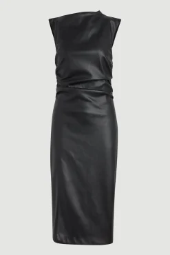 Hua Jia Channing Vegan Leather Dress< Dresses