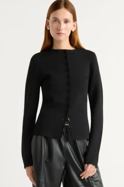 Brilliant Wise Corporation Limited Charla Button Crew-Neck Sweater< Sweaters