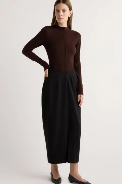 Brilliant Wise Corporation Limited Charlene Wool Button Mock-Neck Sweater< Sweaters