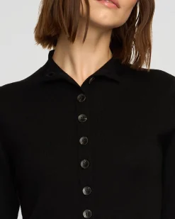 Brilliant Wise Corporation Limited Charlotte Wool Button Short-Sleeve Sweater< Sweaters