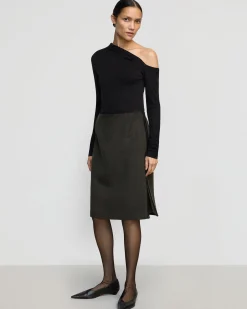 Hua Jia Colette Contrast Leather-Trim Skirt< Skirts
