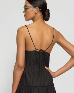 Fashion Apparels Dalia Tie-Waist Tiered Organic Cotton Dress< Dresses