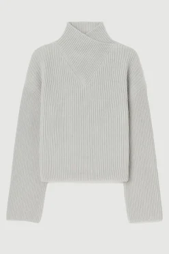 Brilliant Wise Corporation Limited Daria Wrap-Neck Organic Cotton-Wool Sweater< Sweaters
