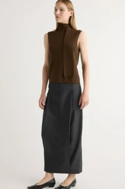Brilliant Wise Corporation Limited Demi Scarf-Neck Cotton-Silk Knit Top< Sweaters|Tops