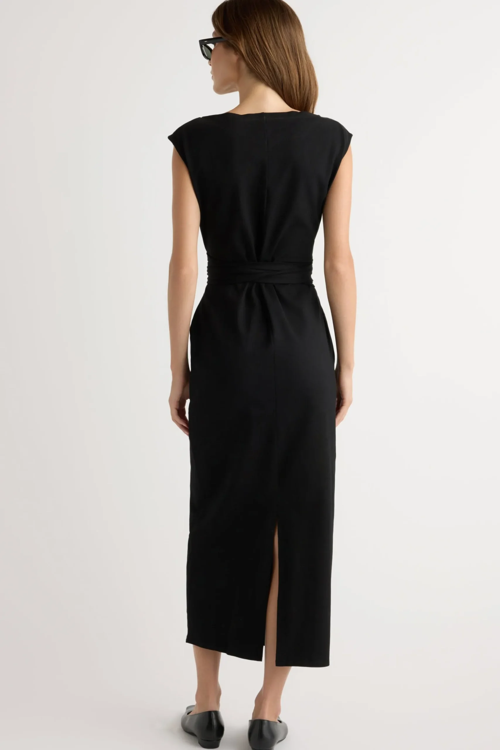 Asia Consultancy Co., Ltd Edina Tie-Front Slit-Neck Dress< Dresses