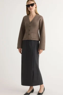 Brilliant Wise Corporation Limited Elinor Organic Cotton-Wool V-Neck Cardigan< Sweaters