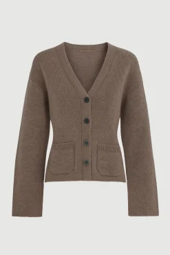 Brilliant Wise Corporation Limited Elinor Organic Cotton-Wool V-Neck Cardigan< Sweaters