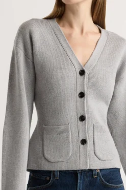 Brilliant Wise Corporation Limited Elinor Organic Cotton-Wool V-Neck Cardigan< Sweaters