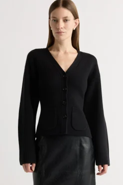 Brilliant Wise Corporation Limited Elinor Organic Cotton-Wool V-Neck Cardigan< Sweaters
