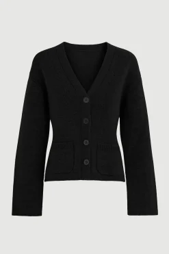 Brilliant Wise Corporation Limited Elinor Organic Cotton-Wool V-Neck Cardigan< Sweaters